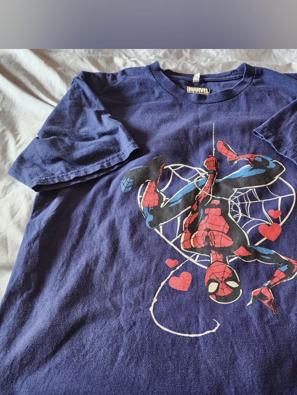 Marvel Medium Navy Blue Spider-Man Heart Graphic Tee